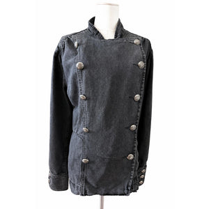 Free People Large Imogene Denim Officer Jacket