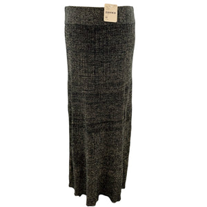 Free People Shine Bright Metallic Ribbed Maxi Skirt Med NWT