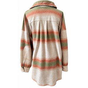 Free People Large Ruby Distressed Oversized Elbow Patches Cozy Shirt Jacket Shacket NWT
