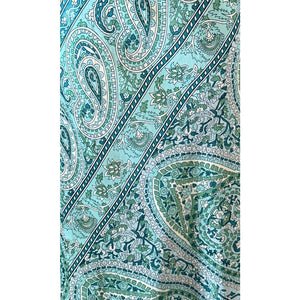 In Loom Green Paisley Bias Cut Maxi Skirt Side Zip Boho Large NWT