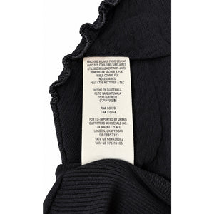 Free People We The Free Be My Baby Tee Black Lettuce Edge Cotton Large Like New