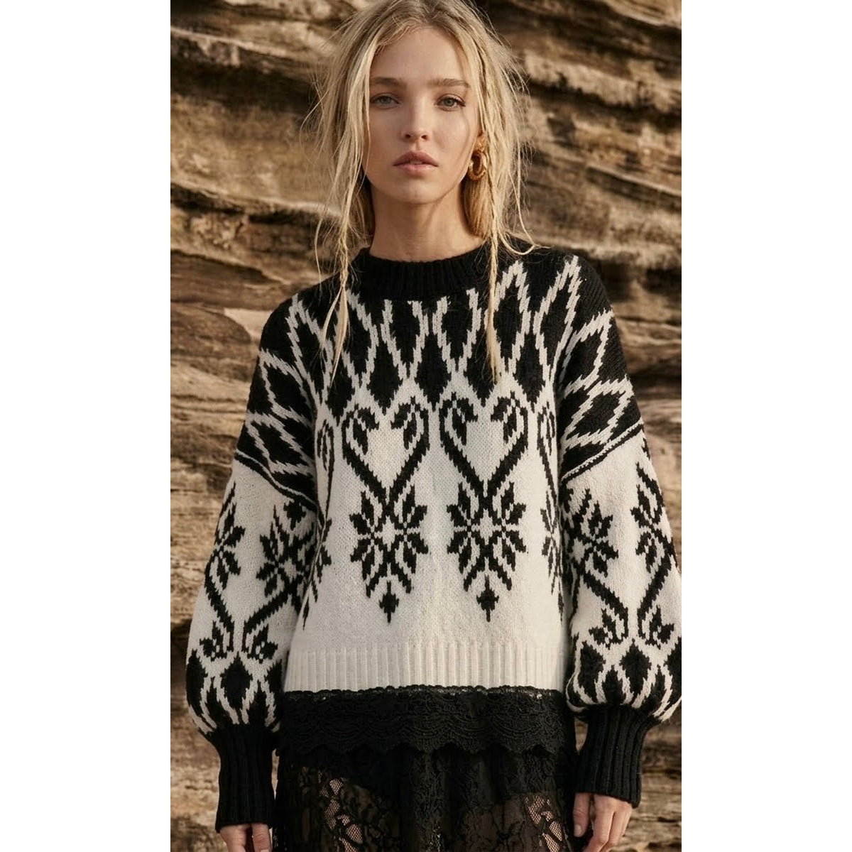 Free People Medium Fireside Cozy Tunic Oversized Slouchy Sweater