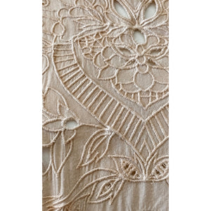 En Crème Ivory Embroidered Cutwork Swing Tunic Top
 Medium