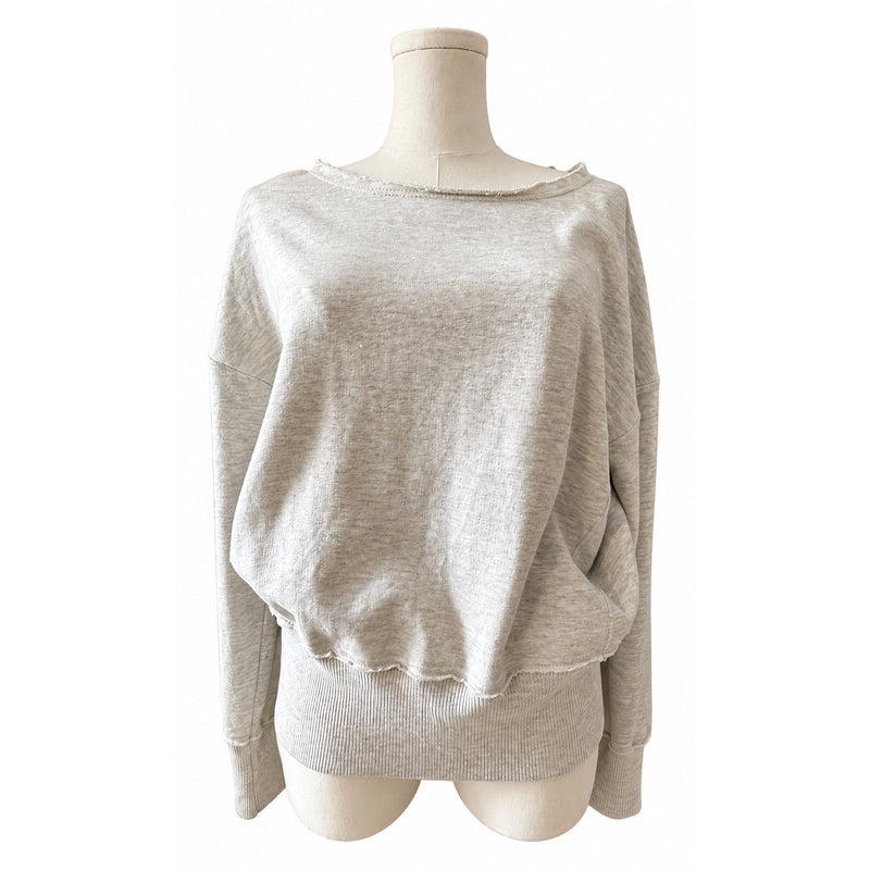 Maeve by Anthropologie Raw Edge Layered French Terry Sweatshirt Gray Small Like New