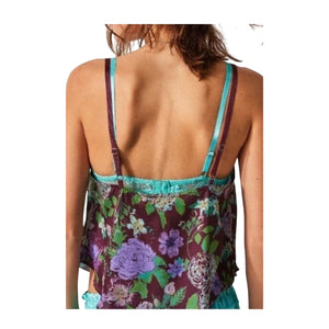 Intimately Free People It's That Simple Tunic Forest Handkerchief Cami Top Large Like New