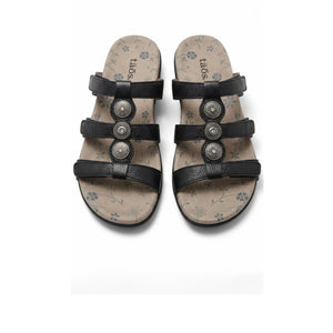 Taos Black Prize 3 leather sandals Size 9 New in Box