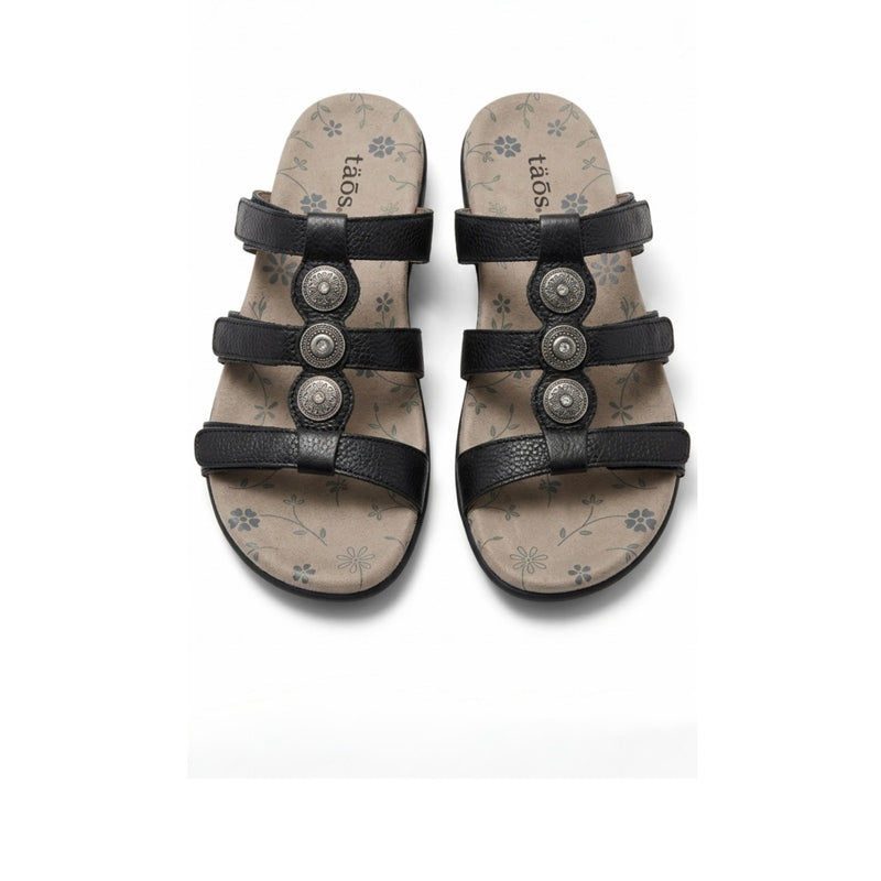 Taos Black Prize 3 leather sandals Size 9 New in Box