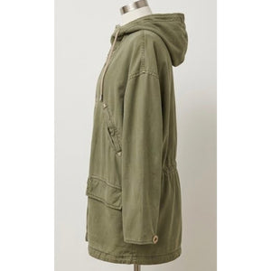 Free People Joshua Tree Olive Green Oversized Durable Utility Jacket LARGE