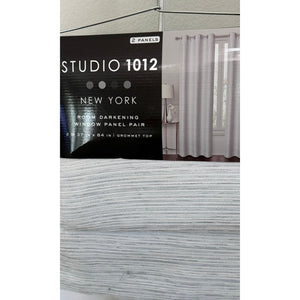 Studio 1012  84" Two Jacquard Texture Room Darkening Panels Grommet Top NWT