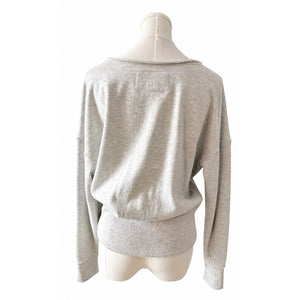 Maeve by Anthropologie Raw Edge Layered French Terry Sweatshirt Gray Small Like New