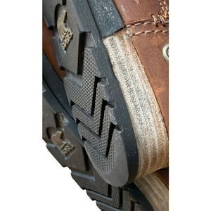 SOREL Major Pull-On Mid-Calf Boots Brown Grizzly Bear Stone Suede Leather Moto Buckle Women's Size 8