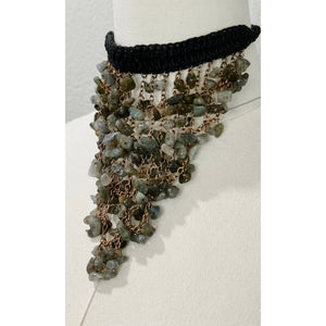 Free People Sea of Love Beaded Choker Necklace Like New