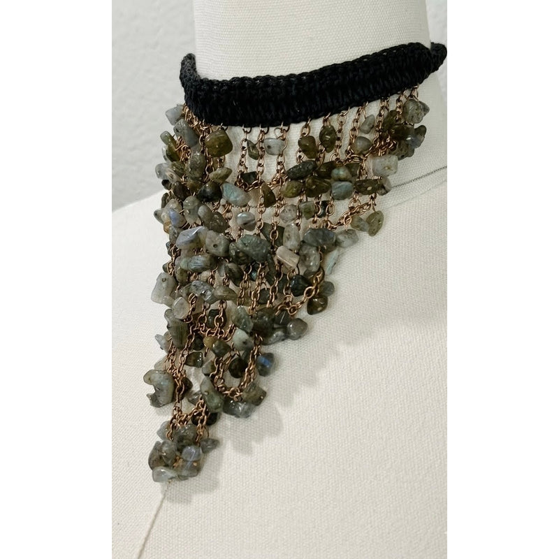 Free People Sea of Love Beaded Choker Necklace Like New