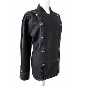 Free People Large Imogene Denim Officer Jacket