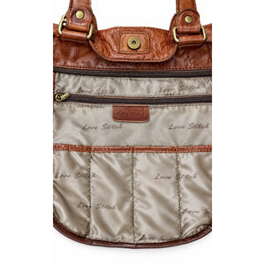 Love Stitch Luna Genuine Leather Patchwork Convertible Boho Tote Bag Brown