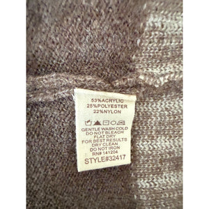 Hem and Thread Heather Brown Boho Aztec Pattern Knit Hoodie Sweater Large NWT