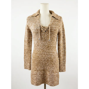 Free People Small Milena Lace-Up Mini Sweater Dress