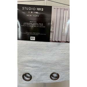 Studio 1012  84" Two Jacquard Texture Room Darkening Panels Grommet Top NWT