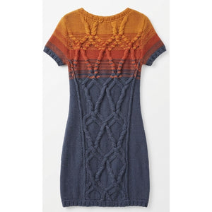 Free People Medium Retro Ombre Sunset Cable Knit Mini Sweater Dress