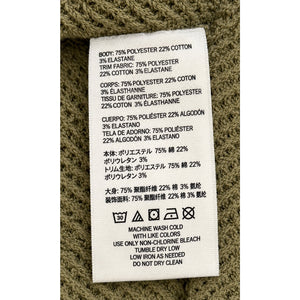 Free People Olive Green Textured Snap Henley Long Sleeve Top Large