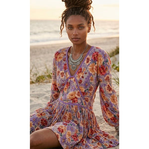 Free People Medium Sweet Dreams Printed Floral Mini Dress Whimsy