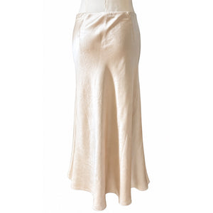 Grade & Gather Champagne Satin Mermaid Maxi Skirt Size Large NWT