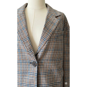 We The Free Free People Medium Cali Plaid Blazer Dust Combo Jacket