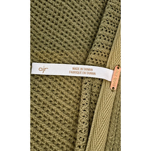 Free People Olive Green Textured Snap Henley Long Sleeve Top Large