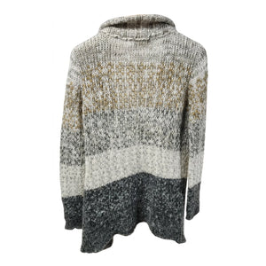Free People Medium Wool-Blend Ombré Open-Front Shawl Collar Cardigan Sweater
