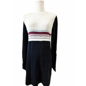 Free People Medium Colorblock Striped Mini Sweater Dress