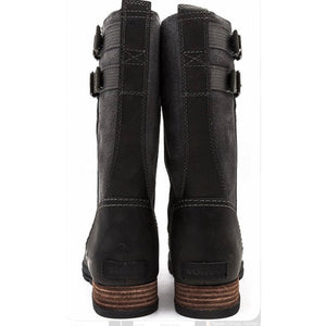 Major Pull-On Mid-Calf Boots Black/Shark Suede Leather Boot 8.5 NEW