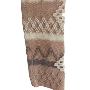 Free People Ivory/Cream Kombucha Crochet Cuff Thermal Knit Top