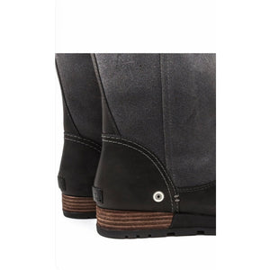 Major Pull-On Mid-Calf Boots Black/Shark Suede Leather Boot 8.5 NEW