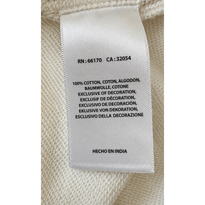 Maeve by Anthropologie Vineland Embroidered Sweatshirt Ivory Gold Medium