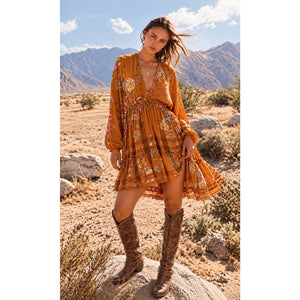 Free People Cherry Blossom Mini Dress Topaz Combo Size Large NWT
