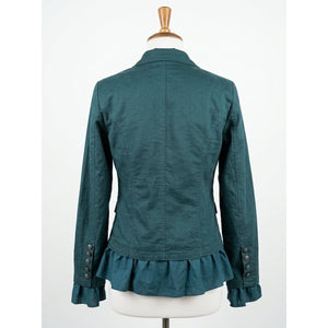 Free People Small Ruffles Romance Military Jacket Billy Saddle Jade