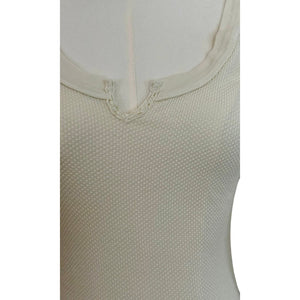 Free People Ivory/Cream Kombucha Crochet Cuff Thermal Knit Top