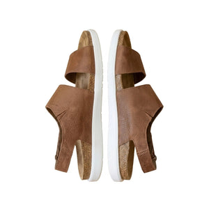 El Naturalista Koi Brown Leather Double Strap White Sole Sandals 9M NWB
