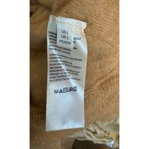Free People Large Praline Cozy Henley Hoodie Sweater Camel Brown Knit Boho