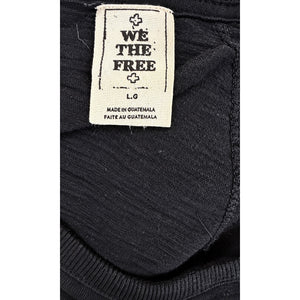 Free People We The Free Be My Baby Tee Black Lettuce Edge Cotton Large Like New