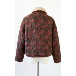 Free People Medium See U Soon Floral Sherpa Jacket NWOT