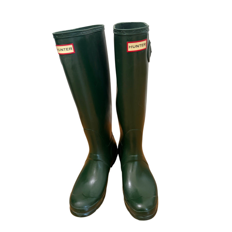 Hunter Women's Original Hunter Green Tall Matte Rain Boots 9 LIKE NEW