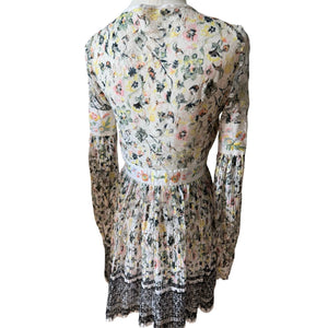Free People Size 10 Cherry Blossom Embroidered Lace Mini Dress Whimsical