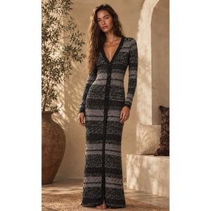 Free People XSmall Cozy Up Cardigan Maxi Dress Black Combo