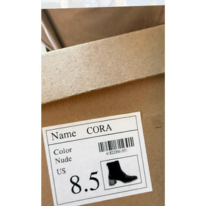 Oasis Society Cora Nude Stacked Heel Ankle Boot 8.5 New