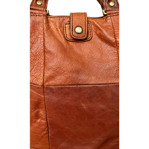 Love Stitch Luna Genuine Leather Patchwork Convertible Boho Tote Bag Brown
