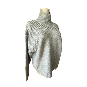 Free People Large  Bradley Light Gray Heather Knitted Pullover Sweater NWT