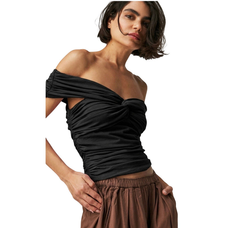 Free People She's A Ten Ruched Knit Top XL NWOT