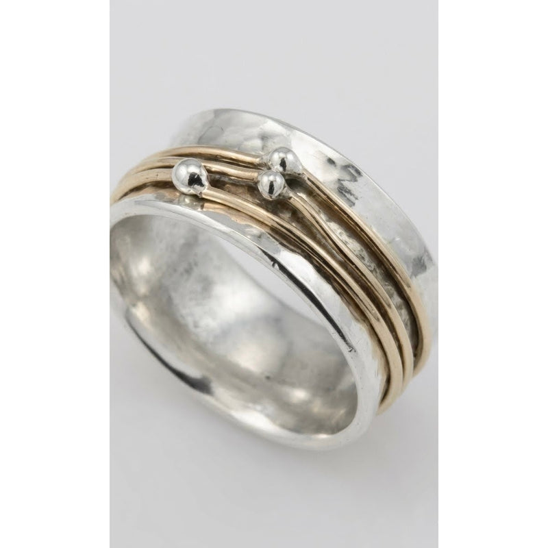 Two-Tone Green Amethyst Artisan Statement Ring Sz 8 NWT