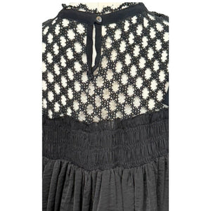 Free People FP One Brittany Black Lace Smock Top Large NWOT